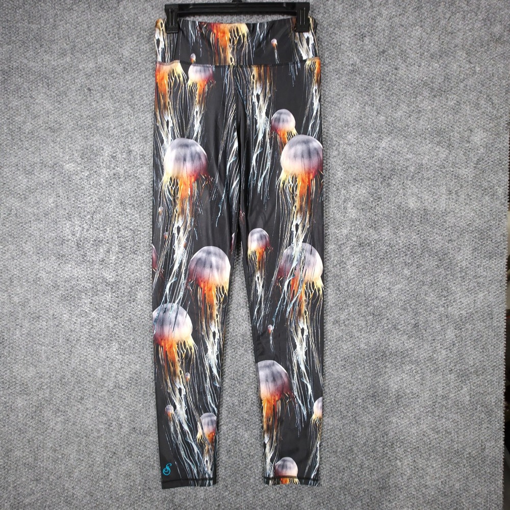 SLIPINS Jellyfish Print Leggings Womens Size‎ L Made in California SPF 60+